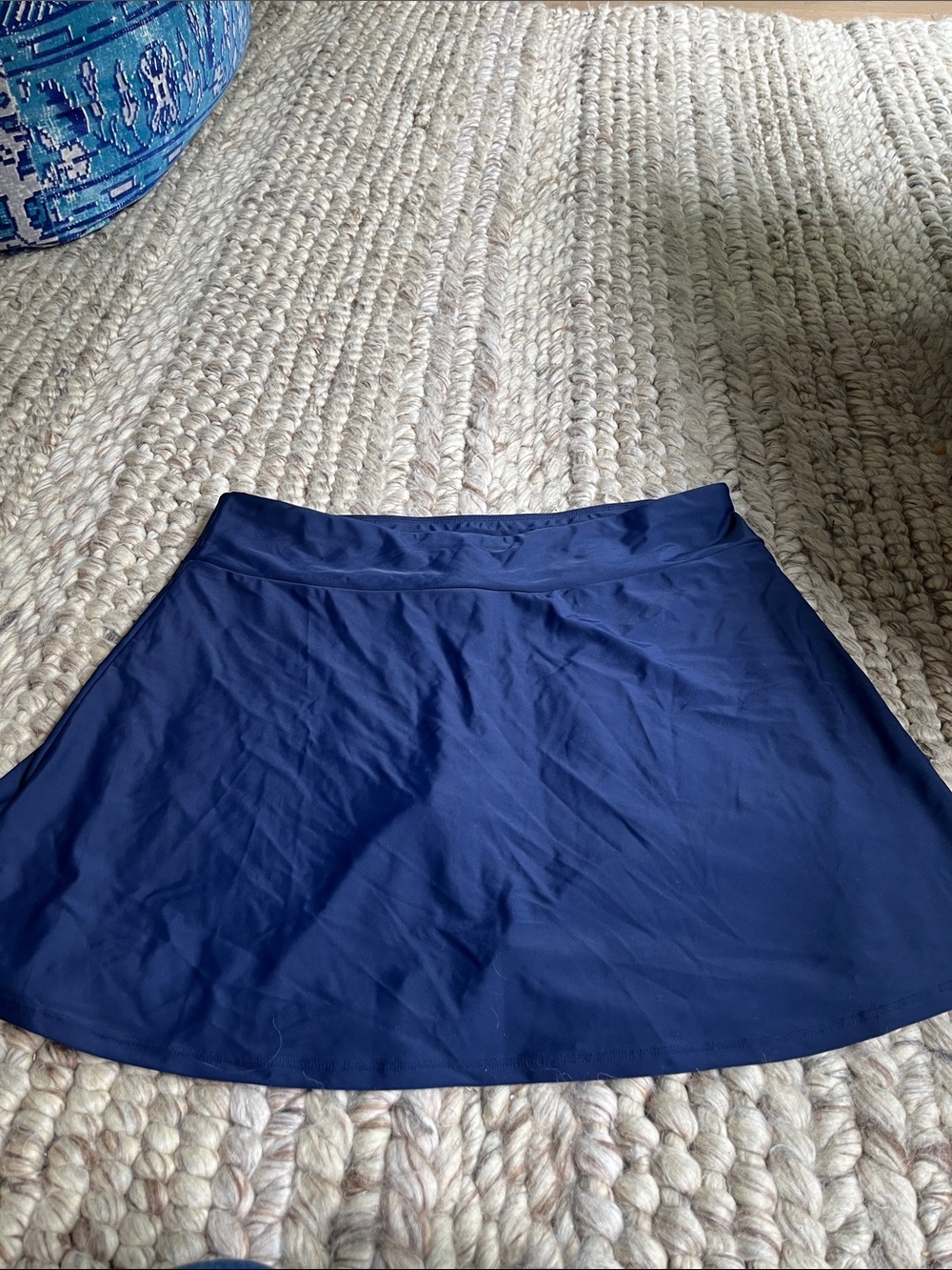 Calypsa by Modli Swim skirt with built in shorts. Navy 1X skort.